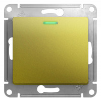 Выключатель 1 кл. с подсветкой проходной, фисташковый, Glossa SE GSL001063