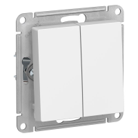 Выключатель 2 кл., Белый, AtlasDesign SE ATN000151