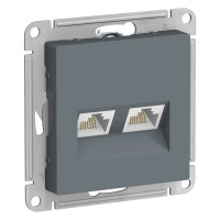 Розетка компьютерная 2-я RJ45 Cat. 5e, Грифель, AtlasDesign SE ATN000785