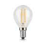 Лампа светодиодная филаментная Gauss E14 7W 4100К прозрачная 105801207