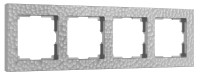 Рамка 4 местная пластик, Серебряный, Hammer Werkel W0042406