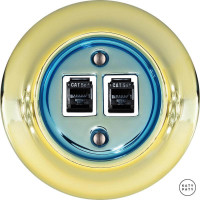 Розетка комп. фарфоровая RJ45 cat.5е, лимонный металлик, Katy Paty PELUGsCat5e 