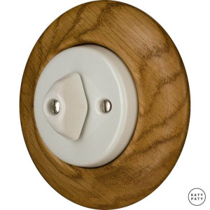 Выключатель поворотный 1 кл. проходной, дуб матовый, Katy Paty LIROM6