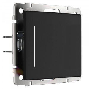 Умный сенсорный выключатель 1 кл. с подсветкой, Черный, Werkel W4513008