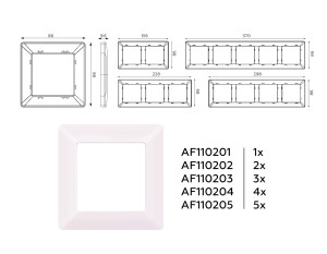 Рамка 2 местная пластик, Жемчуг, ALFA Line Ambrella Volt AF110202