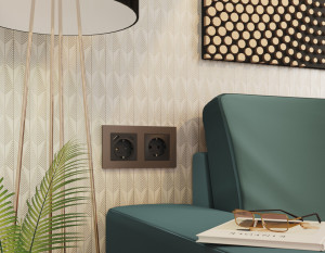 Рамка 2 местная пластик, Темная бронза матовый, ALFA Techno Ambrella Volt AF220632