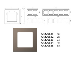Рамка 2 местная пластик, Темная бронза матовый, ALFA Techno Ambrella Volt AF220632
