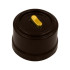 Выключатель пластик кнопочный 1 кл. проходной, Коричневый, ручка Золото, Bironi B1-221-22-G