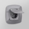 Лицевая панель розетки с З/К с крышкой и шторками, герметичная IP44, Сталь матовый, OMEGA Quant Ambrella Volt OP5080