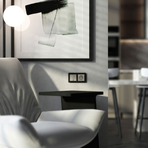 Выключатель 2 кл., Hammer дымчатый, Werkel W1220004