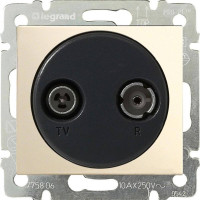 Розетка телевизионная оконечная TV-FM, слоновая кость, Valena Classic Legrand 695620
