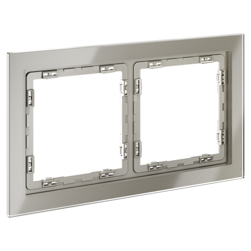 Рамка 2 местная, стекло, Шелк, Voltum S70 VLS110204