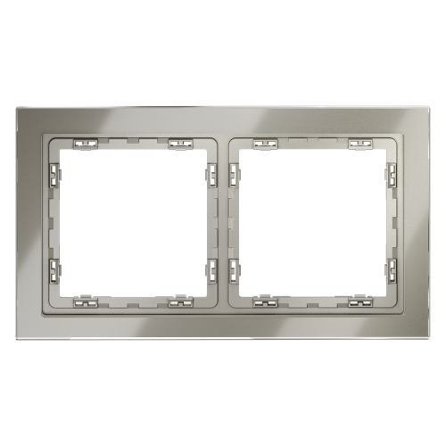 Рамка 2 местная, стекло, Шелк, Voltum S70 VLS110204