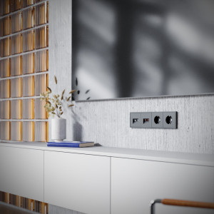 Розетка телев+комп. TV+RJ45 кат. 6, Графит, S70 Voltum VLS060707