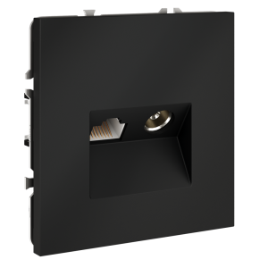 Розетка телев+комп. TV+RJ45 кат. 6, Графит, S70 Voltum VLS060707