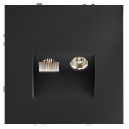 Розетка телев+комп. TV+RJ45 кат. 6, Графит, S70 Voltum VLS060707