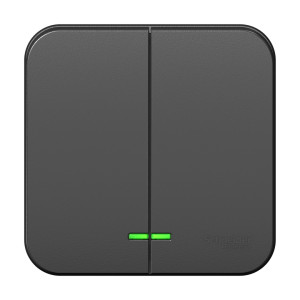 Выключатель 2 кл. с подсветкой 10А, Антрацит, Blanca SE BLNVA105116