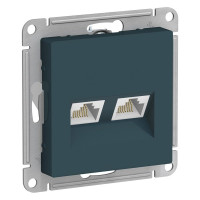 Розетка компьютерная 2-я RJ45 Cat. 5e, Изумруд, AtlasDesign SE ATN000885