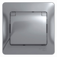 Розетка 1 местная с З/К, крышкой и шторкой, Алюминий, Glossa SE GSL000346