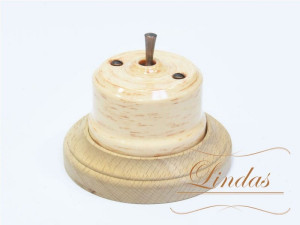 Кнопка-тумблер для диммера, Кедр с медной ручкой, Lindas 34724-C