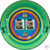 Розетка комп. фарфоровая RJ45 cat.6е, зеленый металлик, Katy Paty PECHGsCat6a 