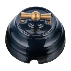 Выключатель керамический 1 кл. проходной (2 положения), Черный, Астория Interior Electric