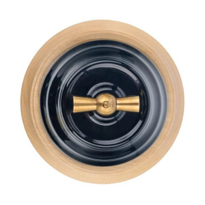 Выключатель керамический 1 кл. проходной (2 положения), Черный, Астория Interior Electric