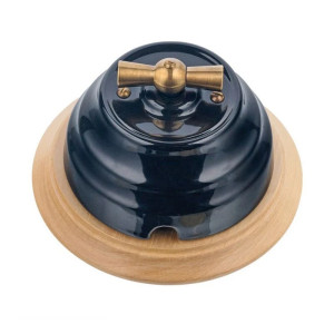 Выключатель керамический 1 кл. проходной (2 положения), Черный, Астория Interior Electric