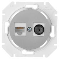 Розетка комп.+тв. RJ45+TV Cat. 5e, Серебро, серия Прованс, Bylectrica ТК-6351