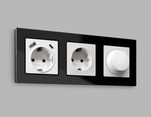 Диммер поворотно-нажимной 300Вт, Белый глянец, ALFA Quant Ambrella Volt MA105510