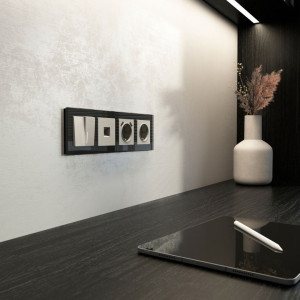 Выключатель 2 кл. с подсветкой, Hammer дымчатый, Werkel W1220104