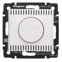 Диммер поворотный 1000Вт, белый, Valena Classic Legrand 770060