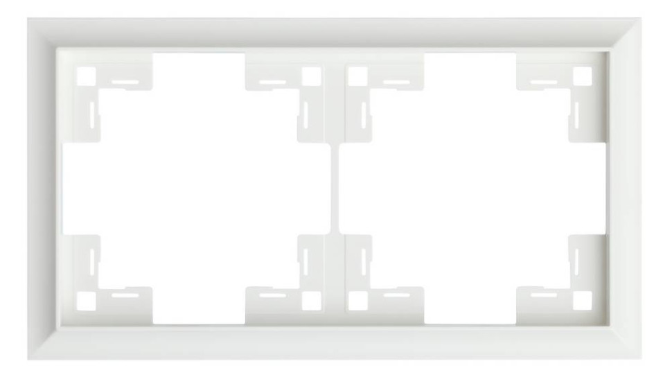 Рамка 2 местная, Белый сатин, Classic Rikett 35920 MW