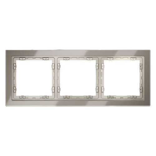 Рамка 3 местная, стекло, Шелк, Voltum S70 VLS110304