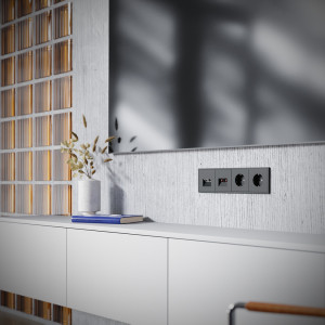 Розетка телев+комп. TV+RJ45 кат. 6, Черный матовый, S70 Voltum VLS060708