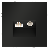 Розетка телев+комп. TV+RJ45 кат. 6, Черный матовый, S70 Voltum VLS060708