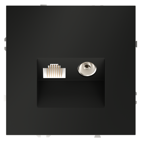 Розетка телев+комп. TV+RJ45 кат. 6, Черный матовый, S70 Voltum VLS060708