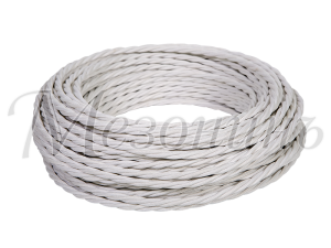 Ретро кабель витой 2x2,5 Белый, Аврора ТМ МезонинЪ GE70145-01 (1 метр)