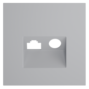 Лицевая панель для розетки телев+комп TV+RJ45 Cat. 6, Серый, S70 Voltum VLS002716