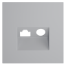 Лицевая панель для розетки телев+комп TV+RJ45 Cat. 6, Серый, S70 Voltum VLS002716