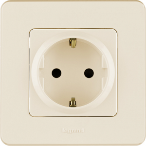 Розетка с З/К, слоновая кость, INSPIRIA Legrand 673721