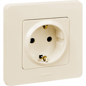 Розетка с З/К, слоновая кость, INSPIRIA Legrand 673721