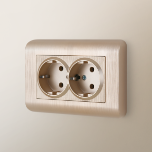 Рамка для двойной розетки пластик, Шампань, Stream Werkel W0082111