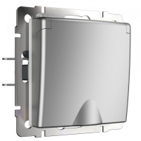 Розетка с З/К с крышкой, герметичная IP44, Серебряный, Werkel W1171206