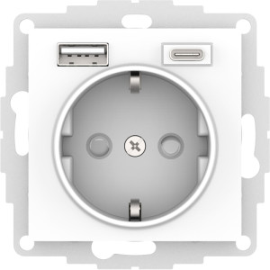 Розетка с З/К и USB зарядкой, тип А+C, Лотос, AtlasDesign SE ATN001332