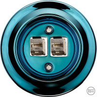 Розетка комп. фарфоровая RJ45 cat.6е, синий металлик, Katy Paty PEAZGsCat6a 