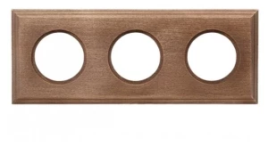 Рамка 3 местная деревянная на бревно D200 (внутренний монт.), прямоугольник, Винтаж,, Шедель Bironi BF4C20-630-18