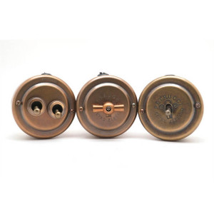 Выключатель тумблерный 1 кл., металл, Бронза, Petrucci 301VBR