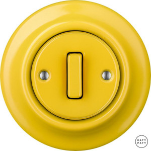 Выключатель кнопочный 1 кл. проходной, ярко-желтый глянцевый, Katy Paty NILUGSl6 