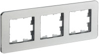 Рамка 3 местная, металл, Алюминий RE, Brite IEK BR-M32-M-01-K47